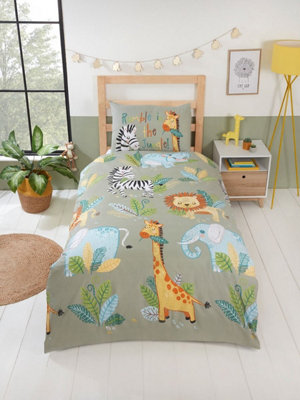 Rumble In The Jungle Single Duvet Cover And Pillowcase Set from B&Q