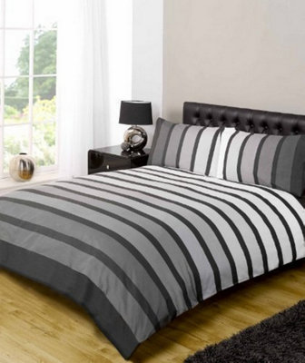 Rapport Soho Plain Striped Duvet Cover Set from B&Q