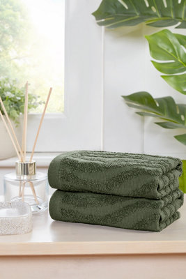 B&Q -  Safari Pure Cotton Face Towel Forest Green