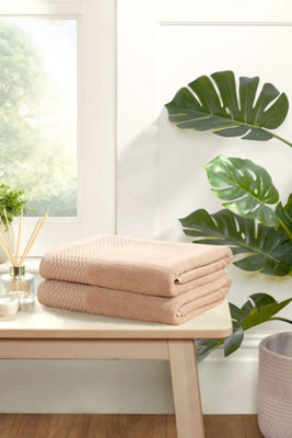 B&Q -  Eden Weave Bath Towel Pure Cotton Mink