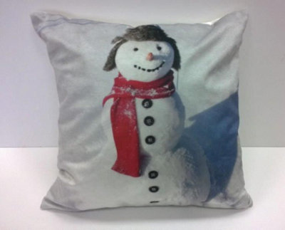 Rapport Snowman Photographic Christmas Cushion Cover from B&Q