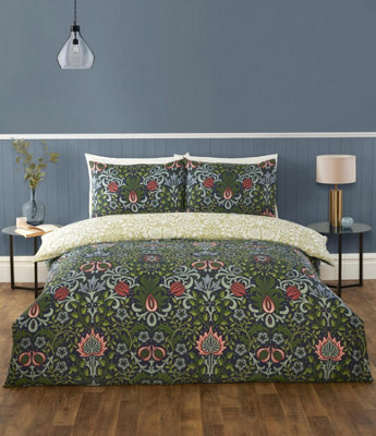 Rapport Heritage Flora Navy Duvet Cover Set Double Bedding Set from B&Q