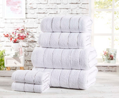 B&Q -  Sandringham Stripe Cotton Super Soft And Absorbant Towel