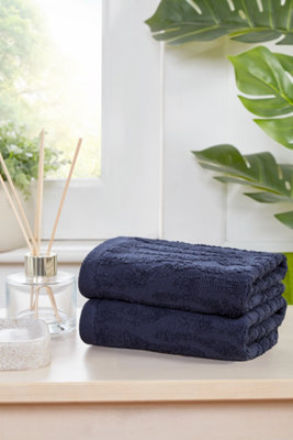 B&Q -  Safari Pure Cotton Face Towel Midnight Blue