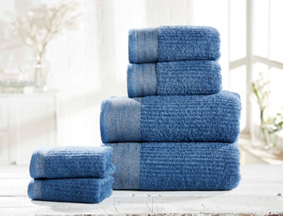 Rapport Home Mayfair Towel Pure Cotton Face Denim/silver from B&Q
