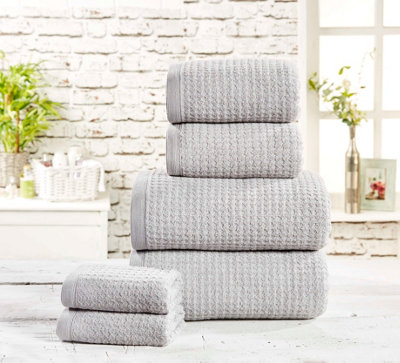 B&Q -  Waffle Towel Pure Cotton Face Storm