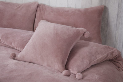 Rapport Home Pom Pom Fleece Cushion Cover (43X43) from B&Q