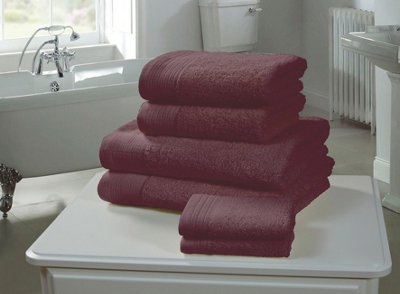 Rapport Home Chatsworth Bath Towel Pure Cotton Damson from B&Q