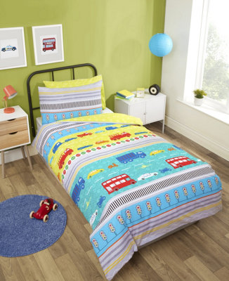 Rapport Home Transport Polycotton Duvet Set With Pillowcase from B&Q