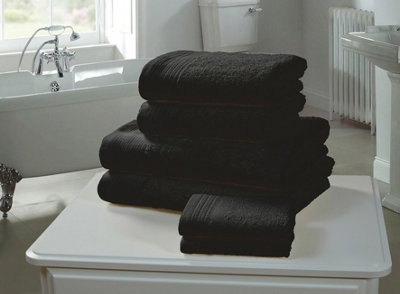 Rapport Home Chatsworth Pure Cotton Face Towel Black from B&Q