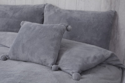 Rapport Home Pom Pom Fleece Cushion Cover (43X43) from B&Q