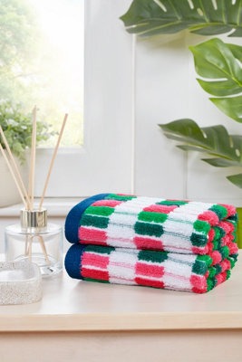 B&Q -  Santa Cruz Pure Cotton Face Cloth Towels Set Of 4 (Multicolour)