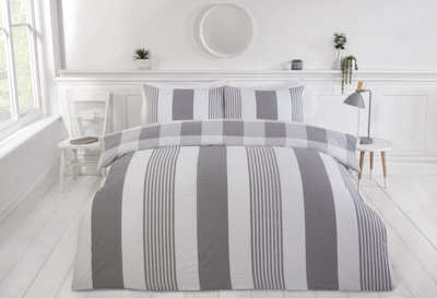 Rapport Home Ph Chambray Stripe Duvet Cover Set With Pillowcase from B&Q