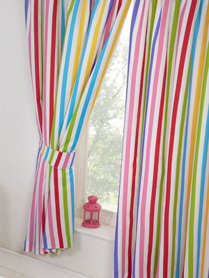 Rainbow Sky Striped Lined 72'' Curtains from B&Q