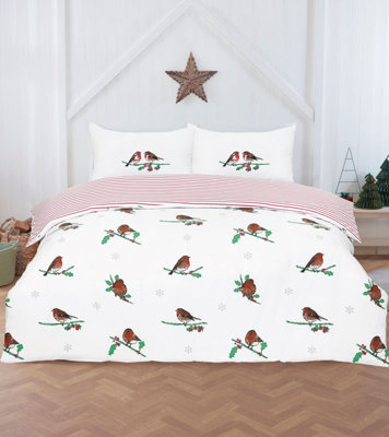 Rapport Home Robin Microfibre Reversible Stripes Duvet Cover Set With Pillowcase from B&Q