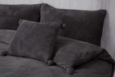 Rapport Home Pom Pom Fleece Cushion Cover (43X43) from B&Q