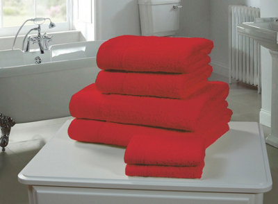 Rapport Home Chatsworth Hand Towel Pure Cotton Red from B&Q