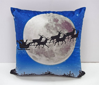 Rapport Flying Sleigh Christmas Cushion Cover from B&Q