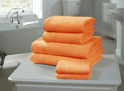 Rapport Home Chatsworth Hand Towel Pure Cotton Tangerine from B&Q