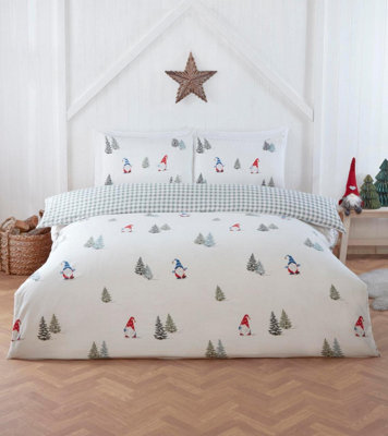 Rapport Winter Gonk Duvet Cover Set Reversible Beddinggingham Design from B&Q