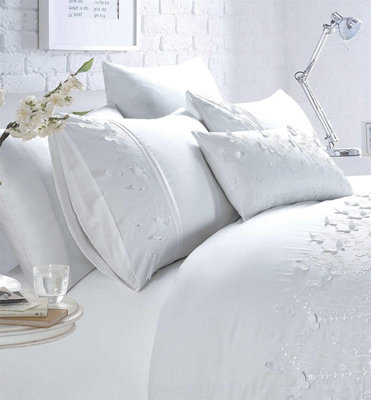 Rapport Papillon Floral Butterfly Embrodered Filled Boudoir Cushion from B&Q