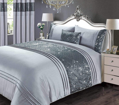 Rapport Charleston Grey Duvet Cover Sets from B&Q