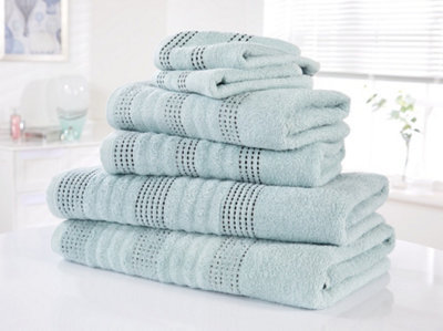 B&Q -  Spa Pure Cotton Face Towel Duck Egg