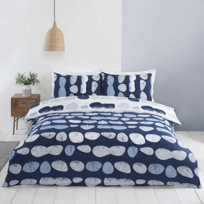 Rapport Truro Pebbles Duvet Cover Set Reversible Bedding 100% Easy Care Microfibre Polyester from B&Q
