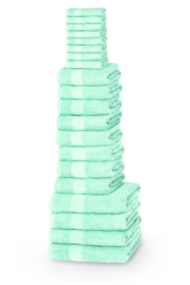 B&Q -  W500 Pure Cotton Face Towel Mint