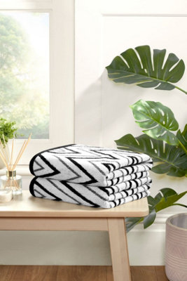 Rapport Home Helix Bath Towel Pure Cotton Mono Black from B&Q