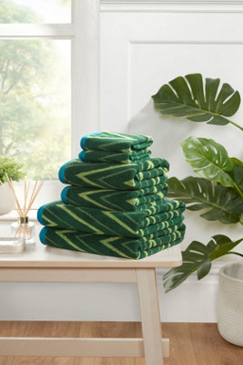 Rapport Home Helix 6 Piece Towel Bale Set Pure Cotton Moss Green from B&Q