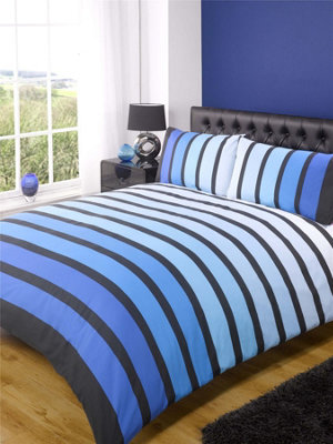 Rapport Soho Plain Striped Duvet Cover Set from B&Q