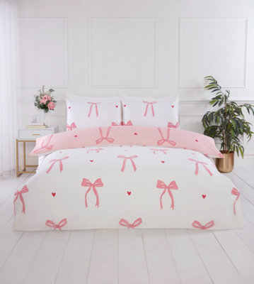 Rapport Home Bows Microfibre Duvet Cover Set With Pillowcase