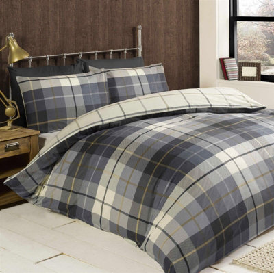 Rapport Flanelette Brushed Cotton Tartan Duvet Cover Set from B&Q