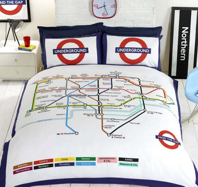 Rapport London Underground Stations Duvet Cover Set from B&Q