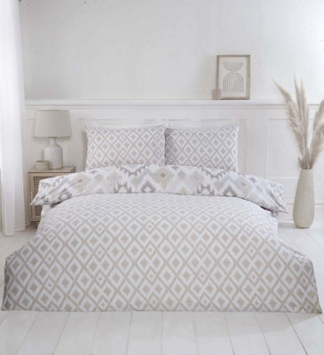 Rapport Gingham Natural Duvet Cover Set King Bedding Set from B&Q