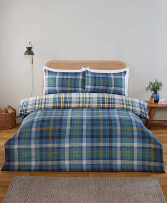 Rapport Home Regalia Check Microfibre Complete Duvet Cover Set With Fitted Sheet from B&Q