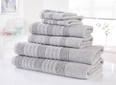 B&Q -  Spa Pure Cotton Face Towel Silver