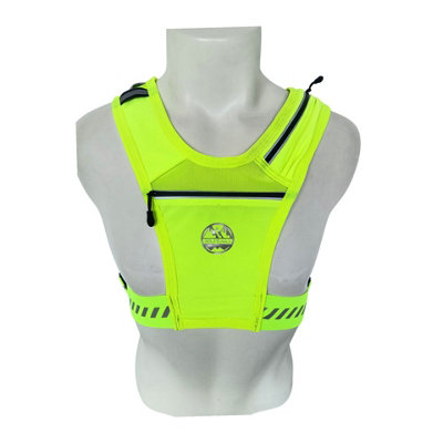 Six Peaks Lightweight Running Vest Safety Yellow One Size from B&Q