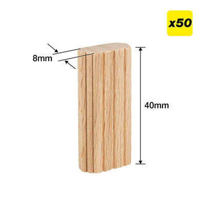 Trend Grain 8 X 40Mm Beechwood Loose Tenons 50 Pack Pk 1 Ten/8X40/50 - Image 3