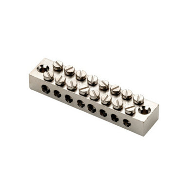 Niglon Brass Earthing Termil Screws Double Pole 8 Way Chrome Ettb8 from B&Q