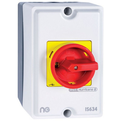Niglon Is634 63A Rotary Isolator 4 Pole Ip65 from B&Q