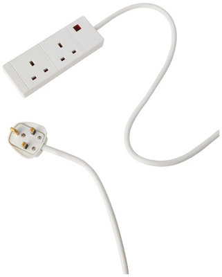 Ced 2-Way 13 Amp 5M Extension Lead White With Neon Light from B&Q