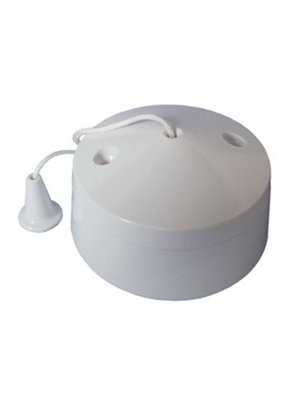 B&Q -  6A Ceiling Pull Switch Two-Way Ceiling-Mounted Pull Cord Switch Cedcps2
