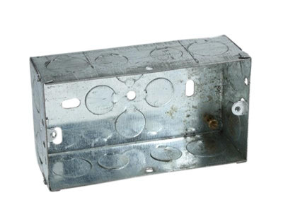 Axiom Electrical Mb235 Metal Twin Socket Box 35mm (Pack 5) Aximb235
