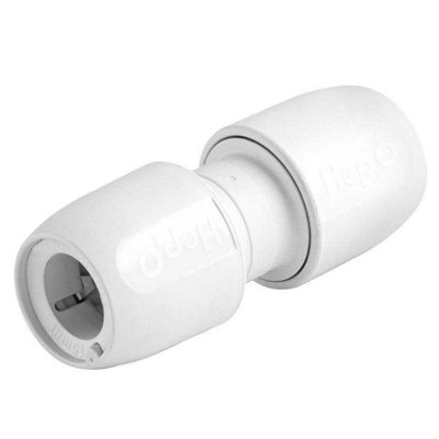 Wavin Hd1/15W Hep2O Straight Connector Pb White 15mm from B&Q