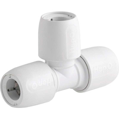 Wavin Hd10/15W Hep2O Equal Tee Pb White 15mm from B&Q