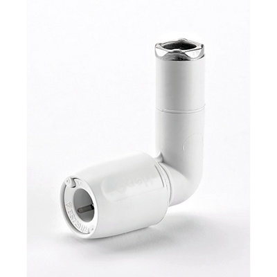 Hep2O 90 Degree Spigot Elbow Single Socket White 15X10mm Hd4A/15W from B&Q