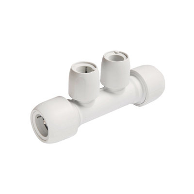 Hep2O 2 Port Manifold 22X15mm All Socket White Hx88B/22W from B&Q