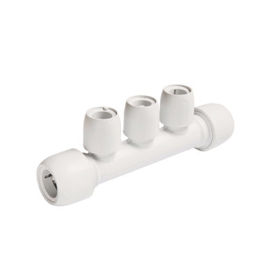 Hep2O 3 Port Manifold 22X15mm All Socket White Hx89B/22W from B&Q